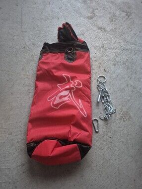 Red Men's Heavy-Duty Canvas Punch Bag - Brand New And Hook Up Accessories